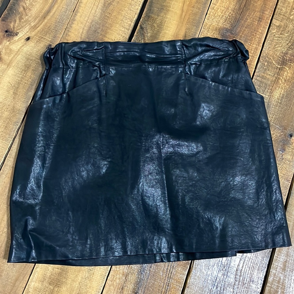 Black faux leather skirt